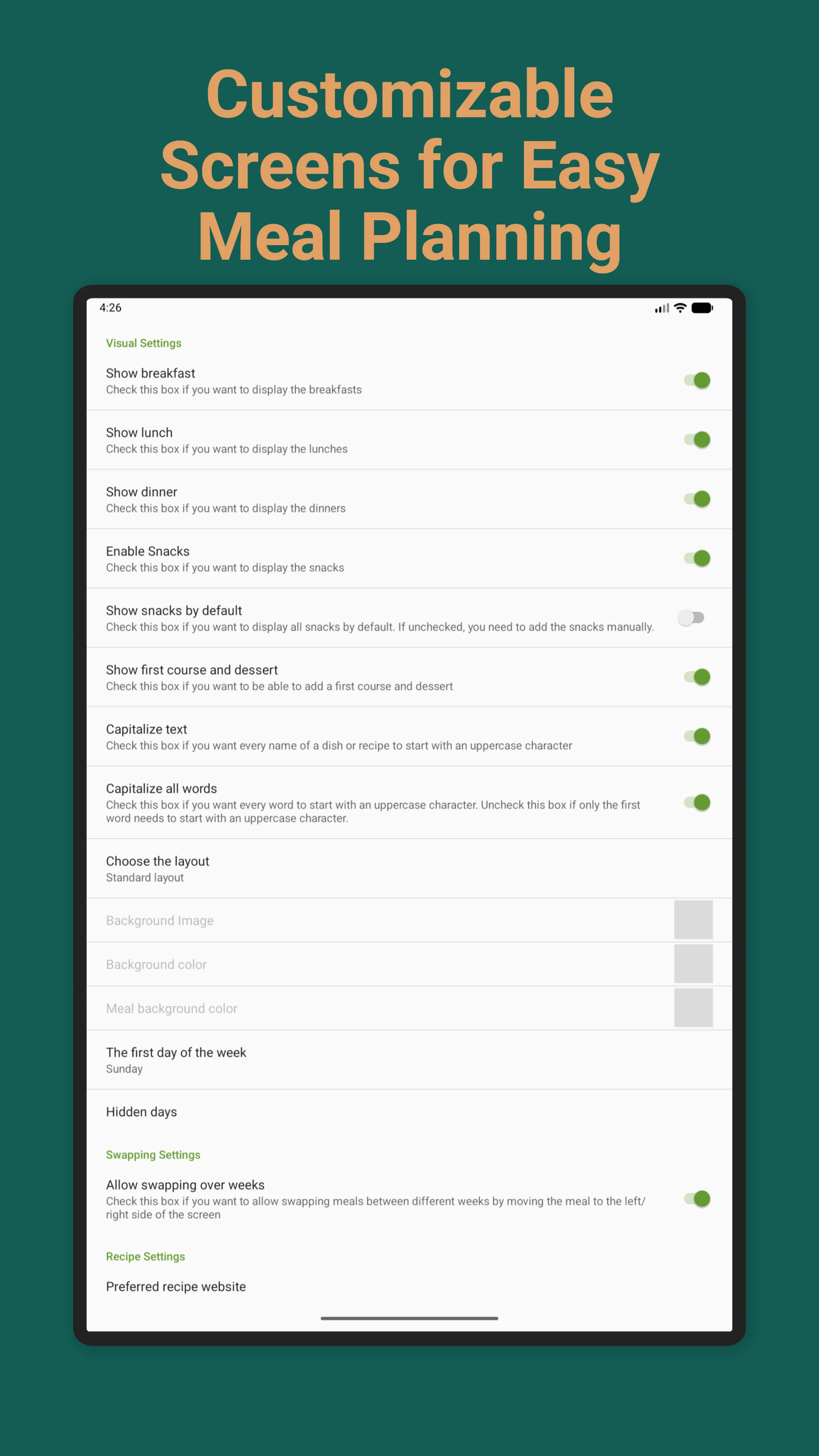 Meal Planner & Grocery List screenshot