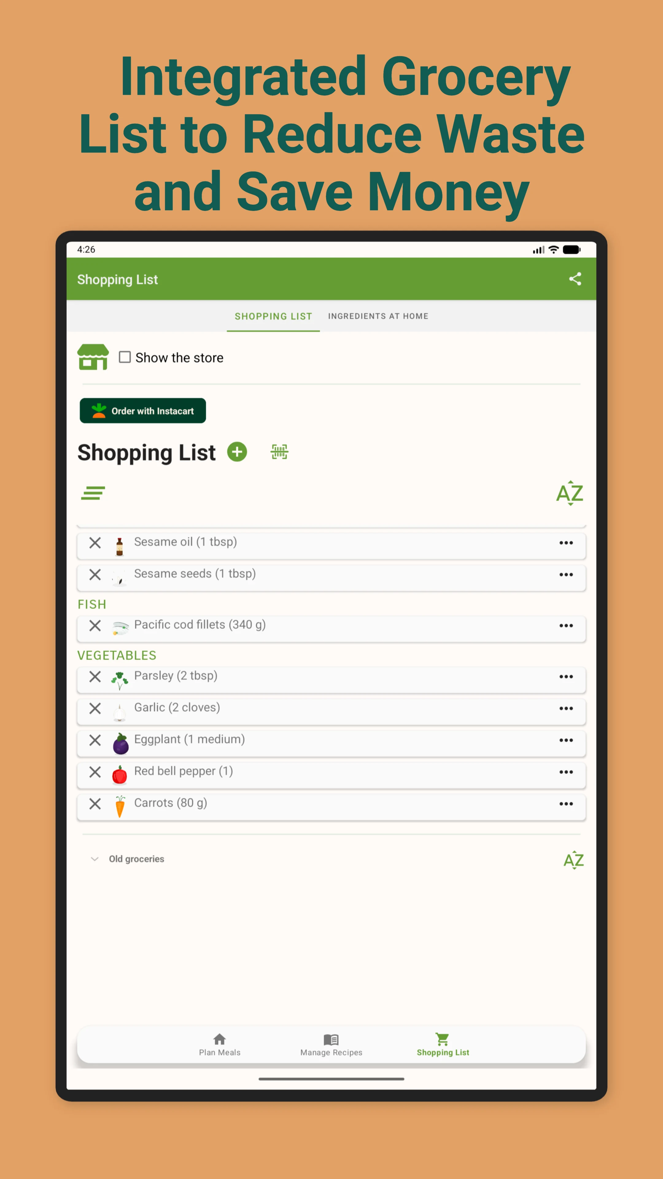 Meal Planner & Grocery List screenshot